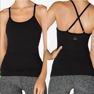 Beyond Yoga Scoop Open Back Tank Top Black NWT S